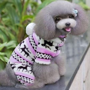 Soft dog outfit ugly sweater deer print L